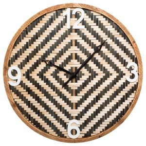 Horloge en bambou tressé D63 cm - Atmosphère Déco