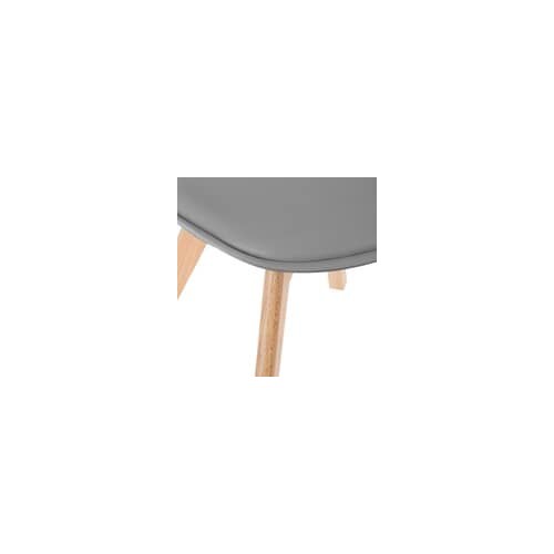Chaise "Baya" grise, pieds en hêtre