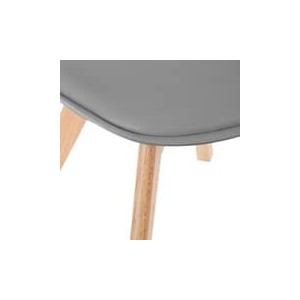 Chaise "Baya" grise, pieds en hêtre
