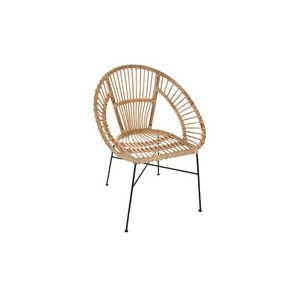 Fauteuil en métal & rotin