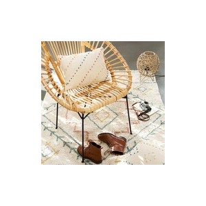 Fauteuil en métal & rotin 2