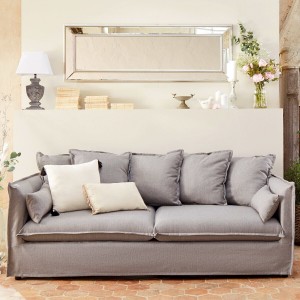 Canapé "Odilon" gris clair 3 places