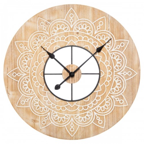 Horloge gravée en bois D60 cm