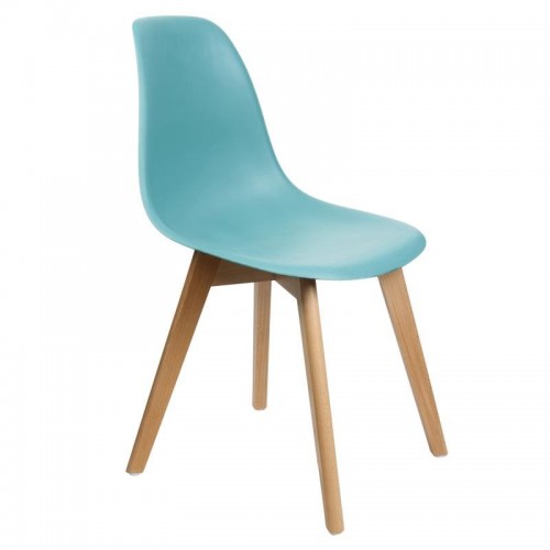 CHAISE SCANDINAVE COQUE PP BLEU CELADON 