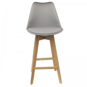 Chaise de bar pp grise pieds bois m2 2