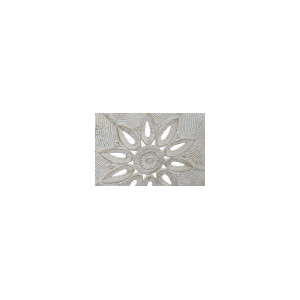 Decoration murale mdf 120x2x118 fleur blanc