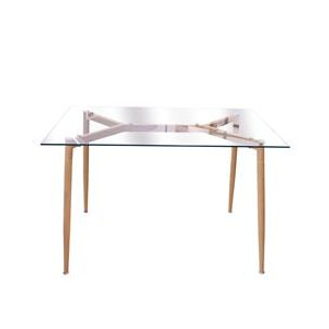 Table en verre pieds metal...