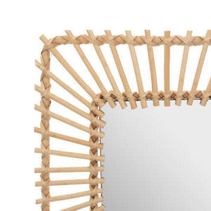 Miroir rotin carre 40x40