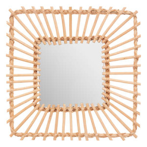 Miroir rotin carre 40x40