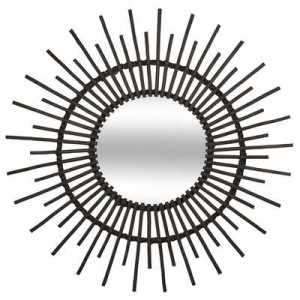 Miroir rotin d76 noir