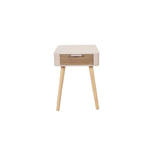 Chevet 1 tiroir en bois rose m1