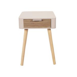 Chevet 1 tiroir en bois rose m1