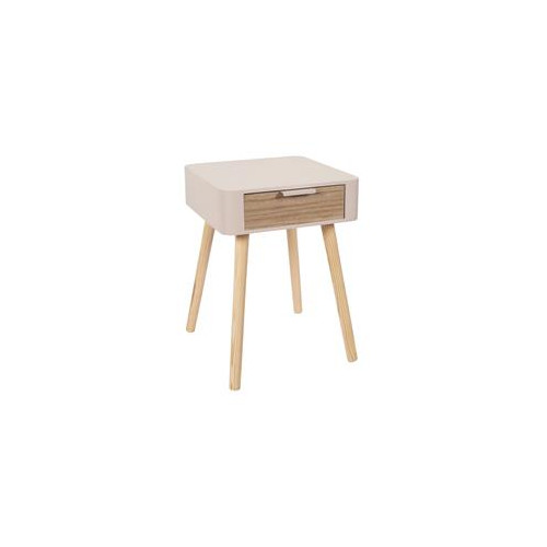 Chevet 1 tiroir en bois rose m1