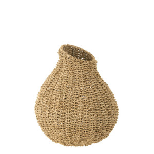Vase bord incliné jonc de mer naturel