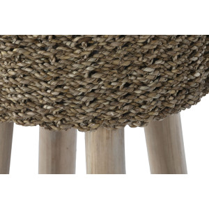 Tabouret teck fibra trenzada 32x32x75 naturel