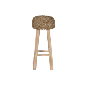 Tabouret teck fibra trenzada 32x32x75 naturel