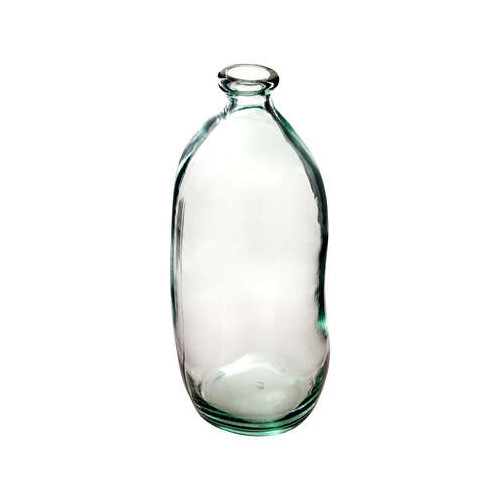 Vase bouteille en verre recyclé transparent h73