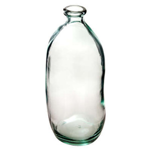 Vase bouteille en verre recyclé transparent h73