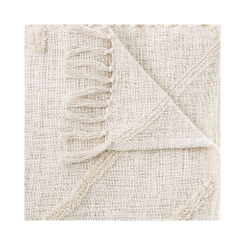 Jeté de lit tufté inca ivoire 130x180