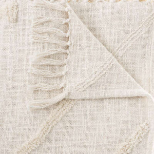 Jeté de lit tufté inca ivoire 130x180