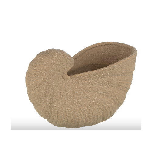 Coquillage pot porcelaine beige