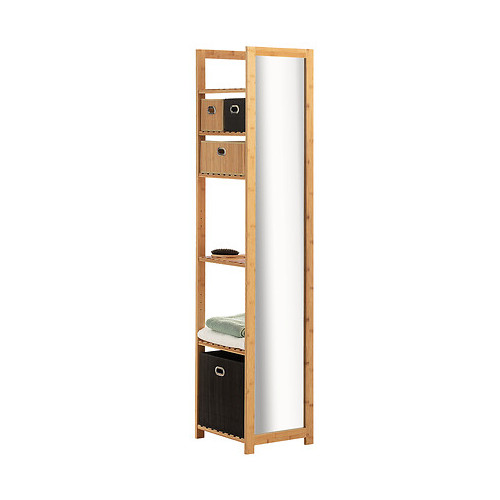 Etagere miroir 3+2 cases mix bambou