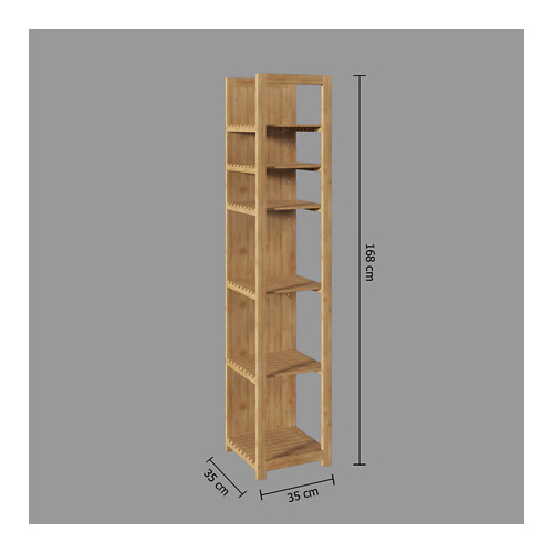 Etagere miroir 3+2 cases mix bambou