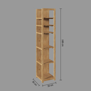 Etagere miroir 3+2 cases mix bambou