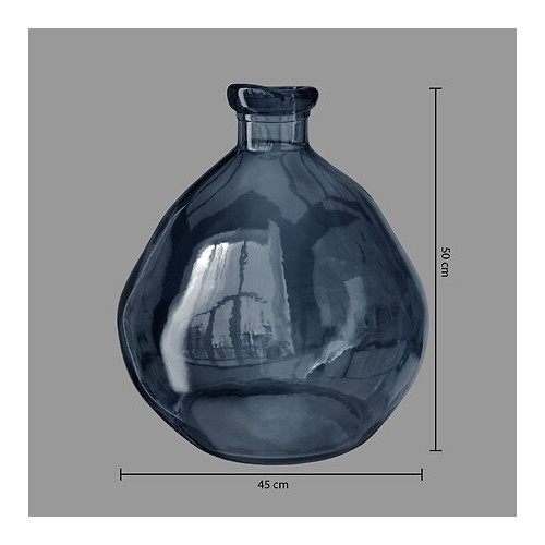 vase verre recycle rond Uly bleu d45