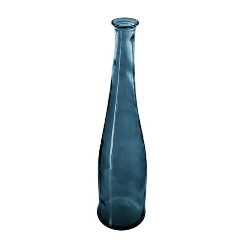 Vase long verre recycle Uly bleu h80