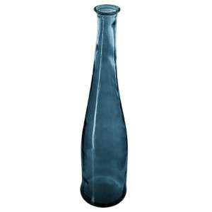 Vase long verre recycle Uly bleu h80
