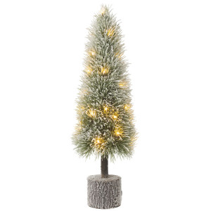 SAPIN DE NOEL B+ LED ARTIFICIEL NEIGE VERT L  20x20x75cm