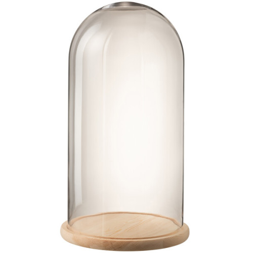 CLOCHE DECORATIVE RONDE TRANSPARENT/NATUREL L...