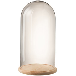 CLOCHE DECORATIVE RONDE TRANSPARENT/NATUREL L 33 5x33 5x60 5cm