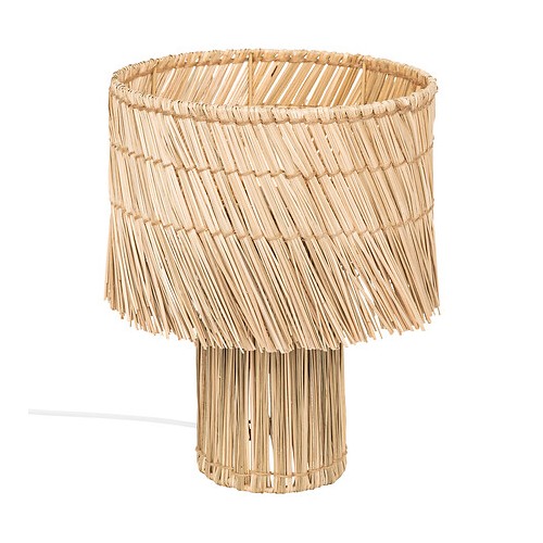 LAMPE A POSER EN ROSEAU YONI NATUREL  H34CM