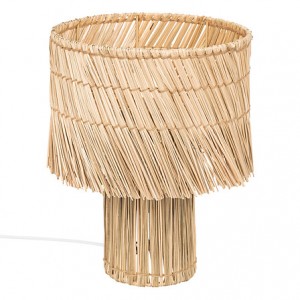 LAMPE A POSER EN ROSEAU YONI NATUREL  H34CM