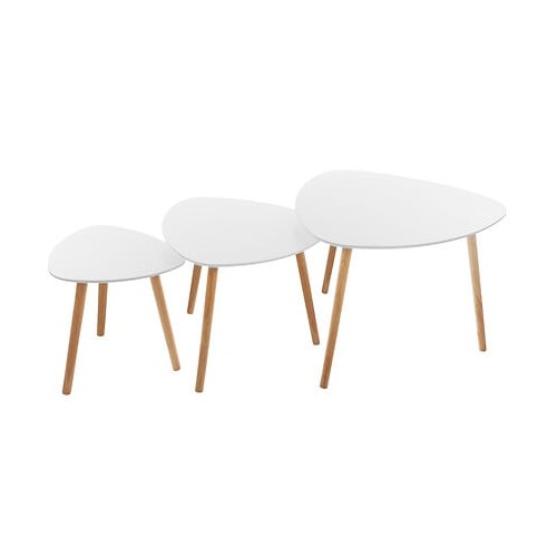 TABLES GIGOGNES MILEO BLANC X3
