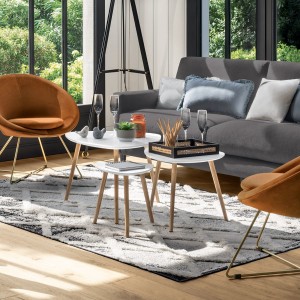 TABLES GIGOGNES MILEO BLANC X3