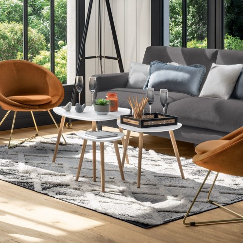 TABLES GIGOGNES MILEO BLANC X3