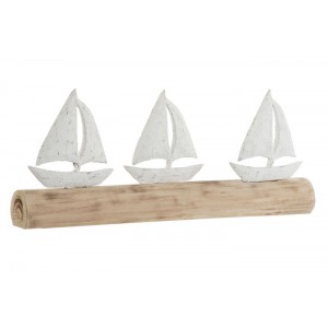 DECORATION VOILE RESINE BLANC 62x8 5x25,5 MANGUIER