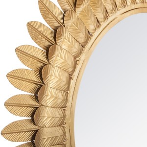 Miroir feuilles d'or en métal D70 2