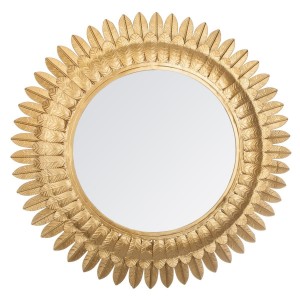 Miroir feuilles d'or en métal D70