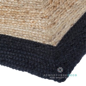 Tapis bord Noir en jute 120x170
