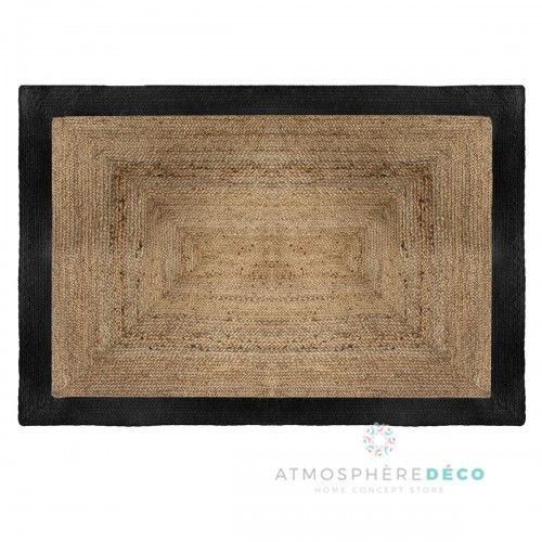 Tapis bord Noir en jute 120x170