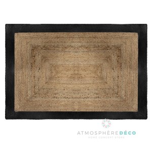 Tapis bord Noir en jute 120x170