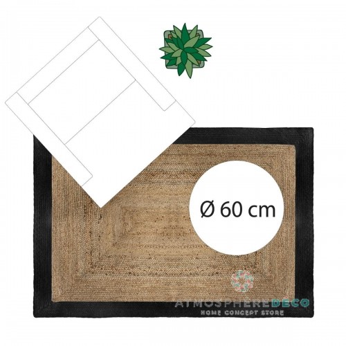 Tapis bord Noir en jute 120x170