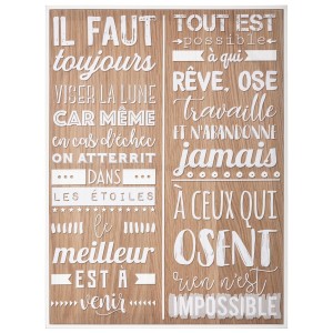 Toile imprimée "Citations" encadrée 58x78 cm