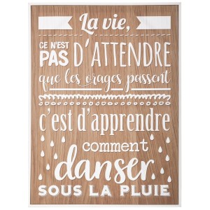 Toile imprimée "Citations" encadrée 58x78 cm